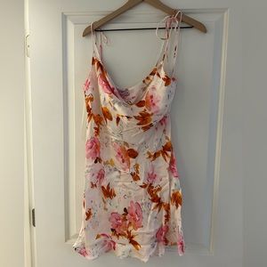 Floral print silk dress